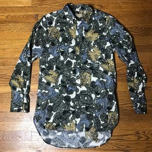 Burberry Beasts Print Poplin Longline Shirt